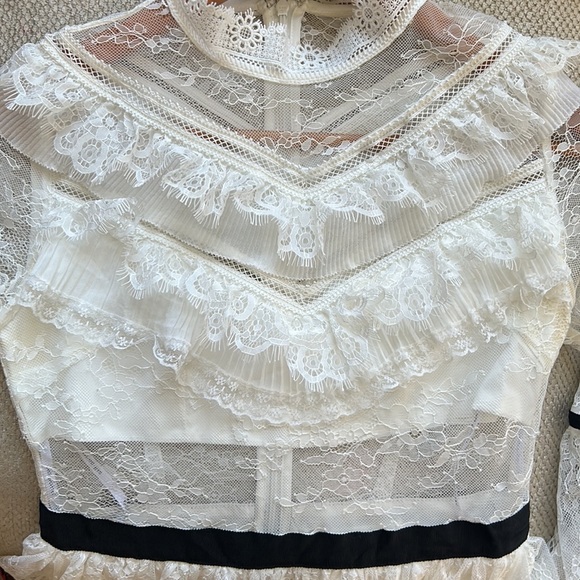 SELF-PORTRAIT | Lace 3/4 Sleeve Midi Dress - Picture 10 of 12